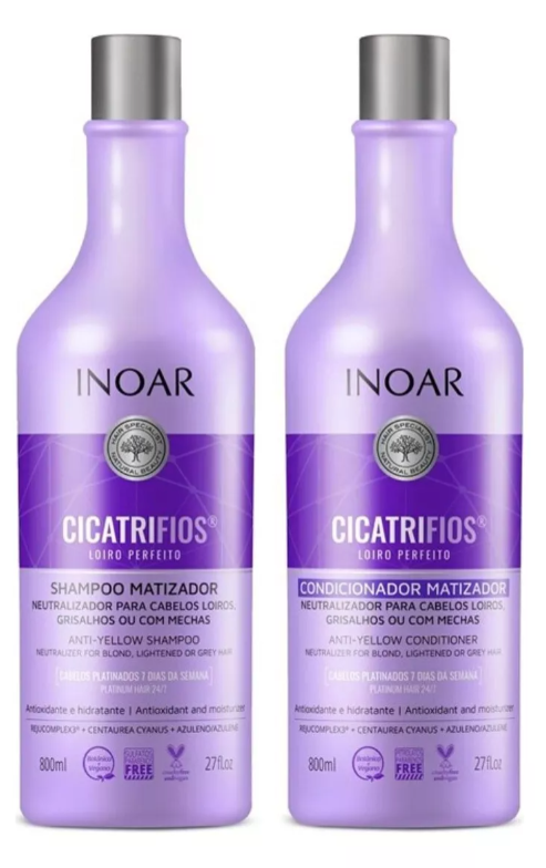 Inoar Cicatrifios Perfect Blond Hair Vegan Shampoo And Conditioner Kit