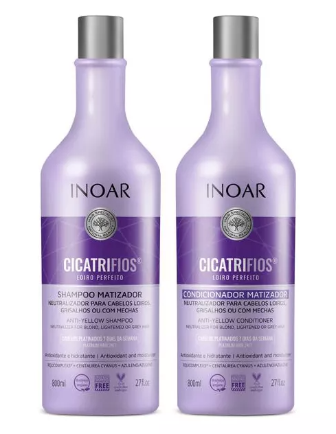 Inoar Cicatrifios Perfect Blond Hair Vegan Shampoo And Conditioner Kit